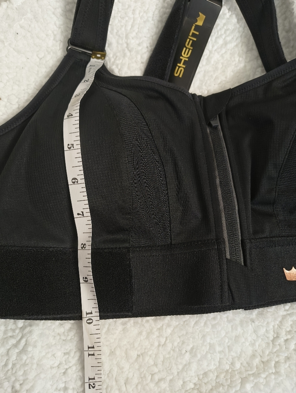 Shefit Sports Bra L1 Luxe High Impact Front Zip Black Adjustable Gym Workout NEW - Picture 13 of 16